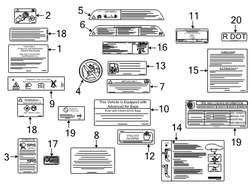 2013 Volvo C30 Information Labels