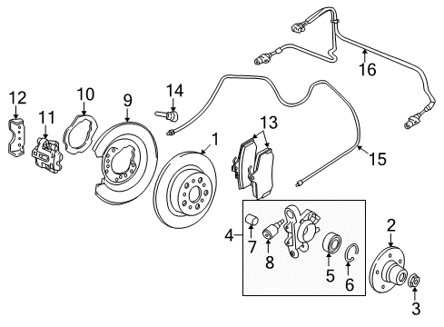 1998 Volvo V70 Caliper Assembly, Passenger Side Diagram for 5003813