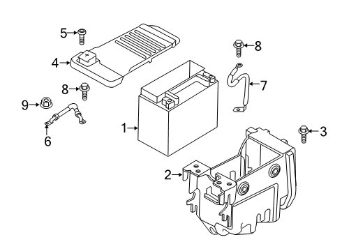 2020 Volvo S60 Ground Cable Nut Diagram for 30640883