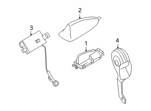 2013 Volvo C30 Antenna & Radio, Horn