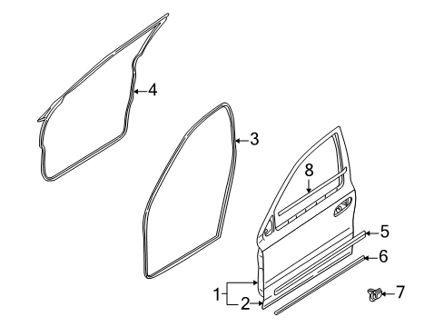 2006 Volvo XC70 Front Door & Components, Exterior Trim