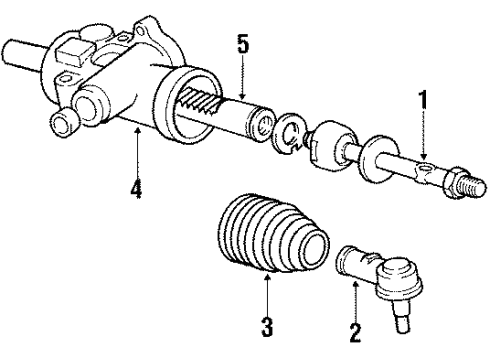 1987 Volvo 244 Steering Column & Wheel, Steering Gear & Linkage Diagram 3