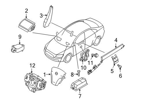 2009 Volvo C70 Air Bag Components