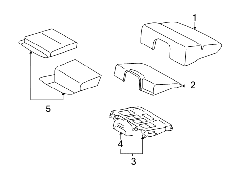 2009 Volvo V70 Rear Seat Components Diagram 1