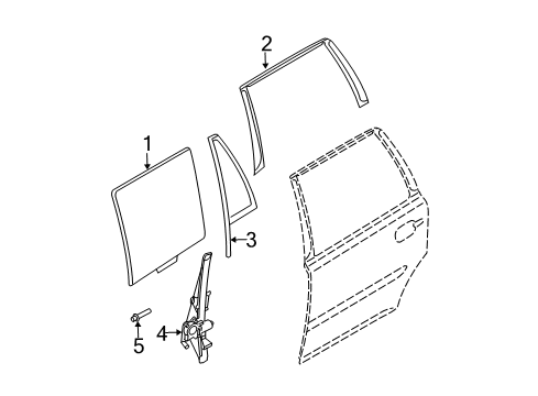 2011 Volvo XC90 Rear Door - Glass & Hardware