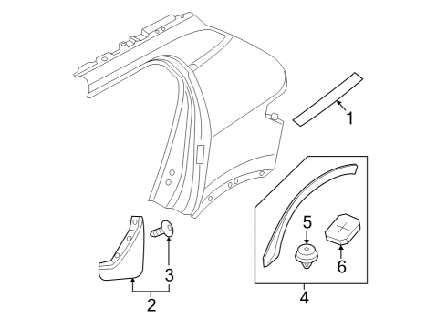 2021 Volvo XC40 Recharge Exterior Trim - Quarter Panel