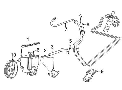 1998 Volvo V70 P/S Pump & Hoses, Steering Gear & Linkage Diagram 2