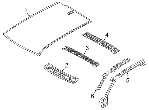 2021 Volvo XC40 Recharge Roof & Components Diagram 2