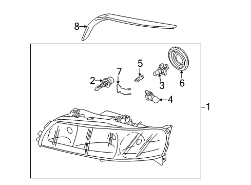 2002 Volvo S60 Headlamps, Headlamp Washers/Wipers