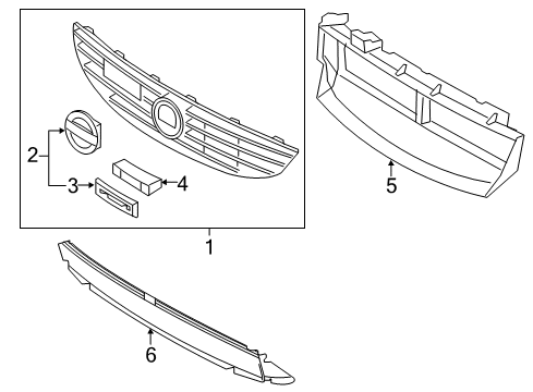 2018 Volvo V60 Grille Assembly Diagram for 31425886