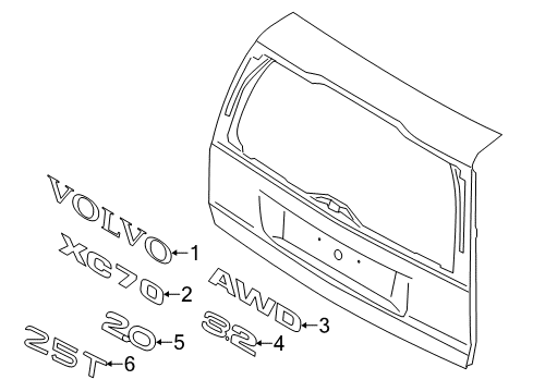 2015 Volvo XC70 Exterior Trim - Lift Gate