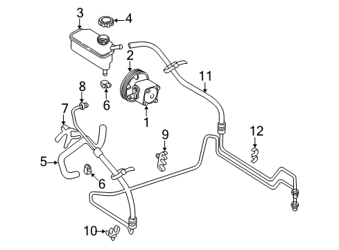 2001 Volvo S80 Power Steering Return Hose Diagram for 30665039