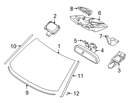 2015 Volvo XC60 Windshield Glass, Reveal Moldings