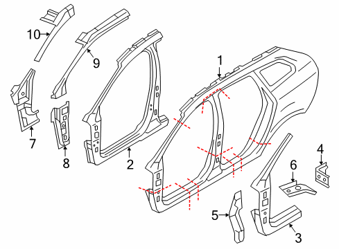 2015 Volvo XC60 Hinge Pillar, Uniside