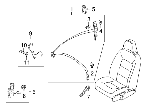 2015 Volvo XC70 Front Seat Belts