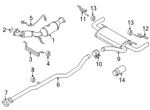 2015 Volvo XC60 Exhaust Components, Exhaust Manifold Diagram 1