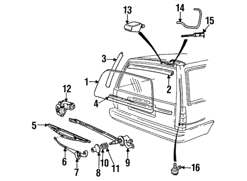 1993 Volvo 940 Lift Gate - Glass & Moldings