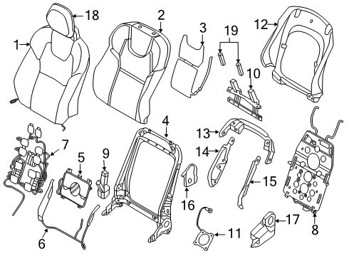2019 Volvo S60 Front Seat Components Diagram 1
