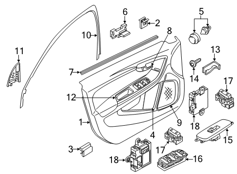 2016 Volvo S60 Cross Country Interior Trim - Front Door