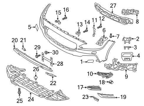 2020 Volvo V90 Front Bumper Diagram 5