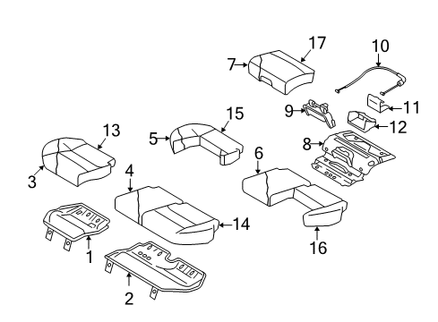 2009 Volvo S40 Rear Seat Components Diagram 2