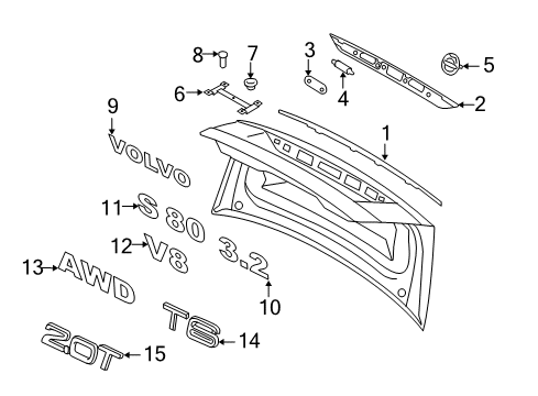 2009 Volvo S80 Exterior Trim - Trunk Lid