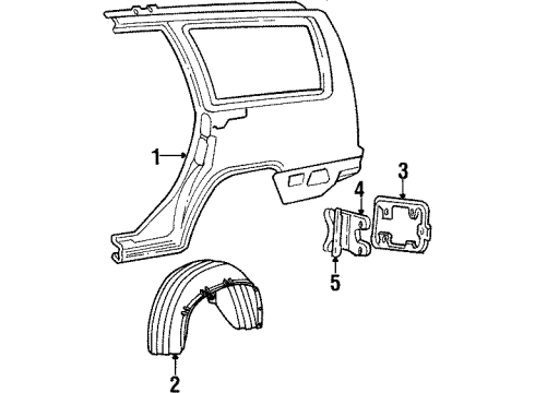 1995 Volvo 850 Hinge Spring Diagram for 3509330