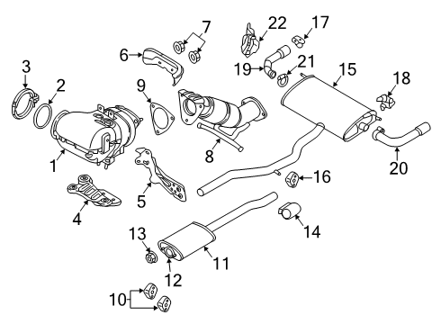 2021 Volvo V90 Cross Country Exhaust Components Diagram 1