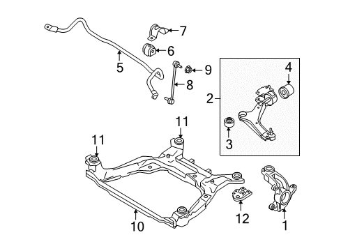 2015 Volvo XC70 Front Suspension, Control Arm, Stabilizer Bar Diagram 1