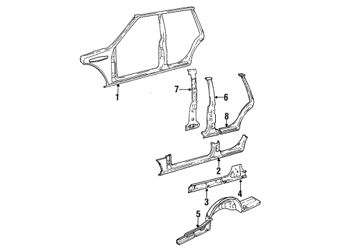 1988 Volvo 740 Center Pillar & Rocker