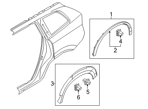 2019 Volvo XC90 Exterior Trim - Quarter Panel Diagram 1