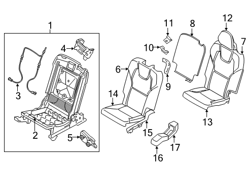 2017 Volvo XC90 Seat Back Cover, Charcoal, Driver Side Diagram for 39824786