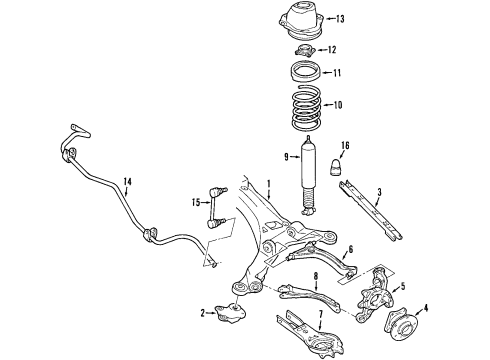 2009 Volvo S60 Rear Suspension, Control Arm Diagram 5