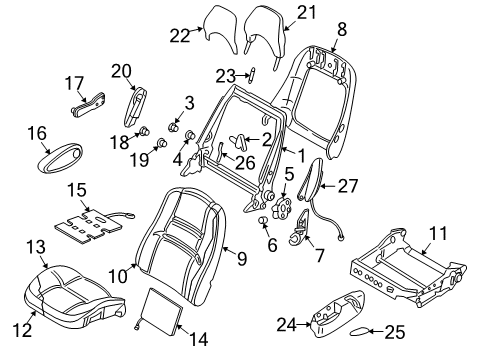 2000 Volvo V40 Front Seat Components Diagram 1