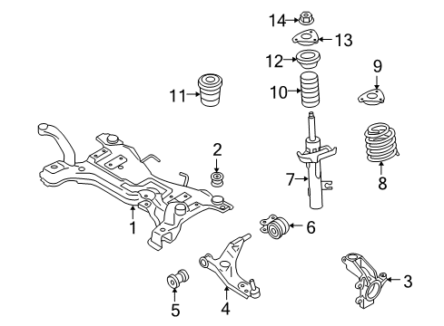 2009 Volvo V50 Front Suspension, Control Arm, Stabilizer Bar Diagram 2