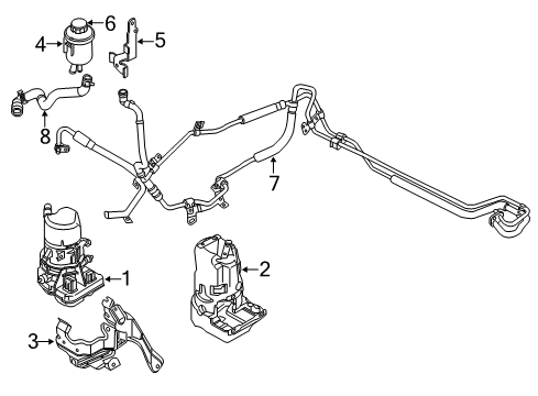 2012 Volvo S80 P/S Pump & Hoses, Steering Gear & Linkage Diagram 2