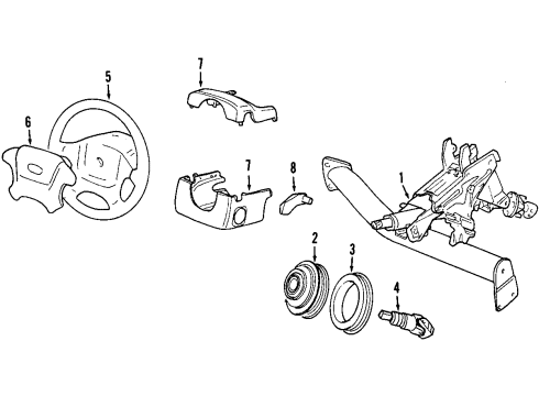 2003 Volvo C70 Steering Wheel, Gray Diagram for 8628367