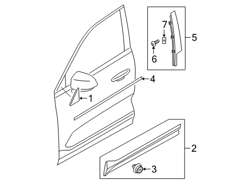 2021 Volvo XC40 Recharge Exterior Trim - Front Door