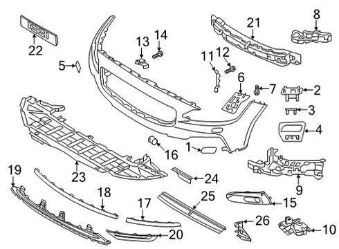 2021 Volvo S90 License Bracket Diagram for 32293433
