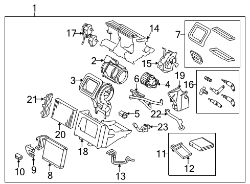 2015 Volvo XC70 A/C Evaporator & Heater Components