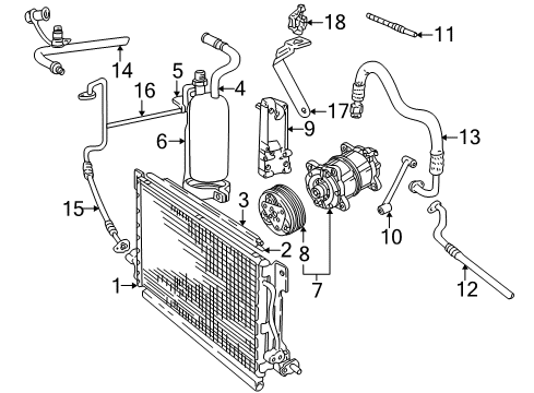 2003 Volvo C70 A/C Condenser, Compressor & Lines