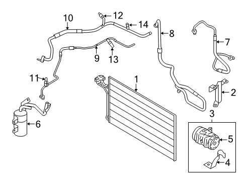 2013 Volvo C30 A/C Condenser, Compressor & Lines