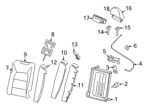 2016 Volvo S60 Cross Country Rear Seat Components Diagram 1