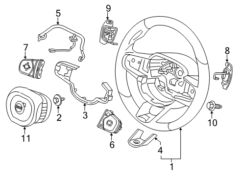2020 Volvo XC40 Steering Wheel Diagram for 31455405