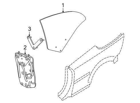 2009 Volvo C70 Quarter Panel - Glass & Hardware