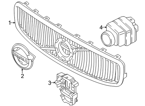 2022 Volvo S90 Grille & Components Diagram 2