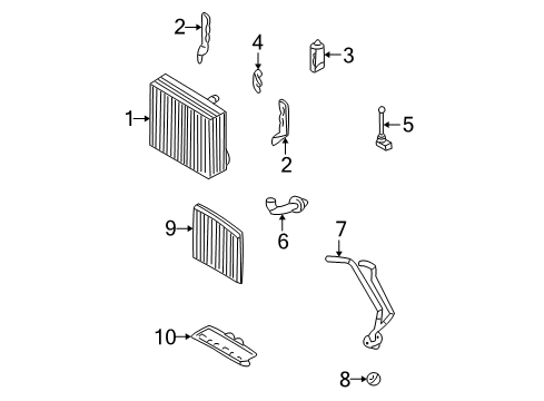 2002 Volvo S60 A/C Evaporator Components