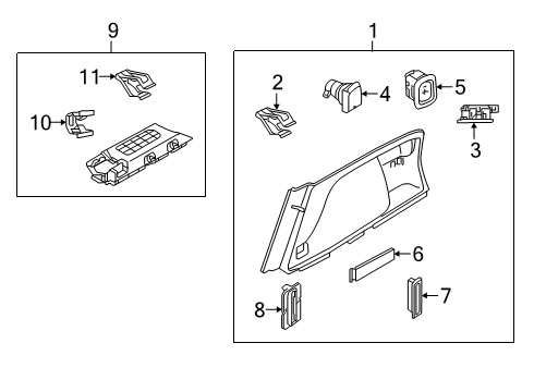 2020 Volvo V60 Cross Country Interior Trim - Rear Body Diagram 3