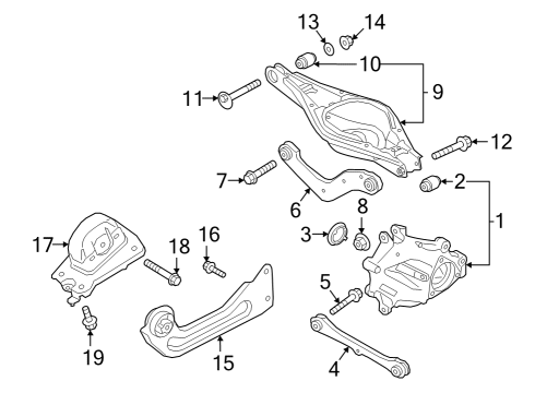 2023 Volvo XC40 Recharge Rear Suspension, Control Arm Diagram 4