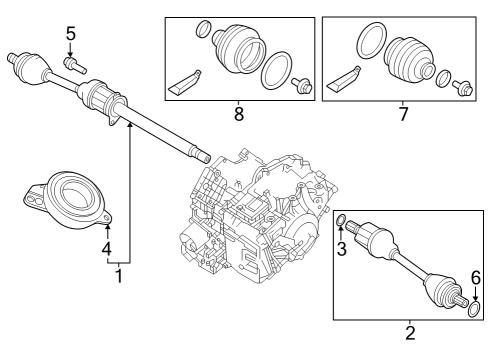 2023 Volvo XC60 Drive Axles - Front Diagram 1